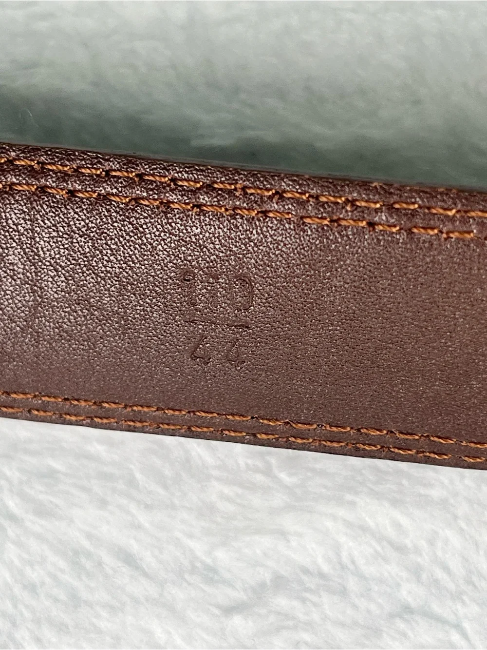 Cole Haan Men's Brown Pebbled Leather Belt Solid Brass Buckle Size 110/44 Preppy